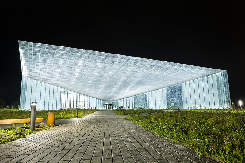 Decorative element: Estonian National Museum at night